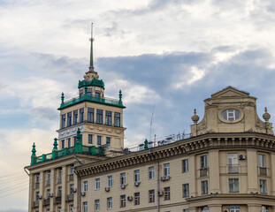 Fototapeta premium Concept shot of an old building in the city. Urban