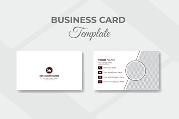 Simple visiting card restaurant design template.