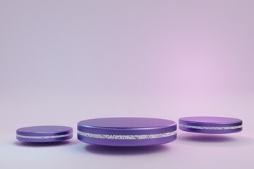 3d background Glossy products display metalic podium scene with geometric platform. background vector 3d render with podium. stand to show product. Stage showcase on pedestal display studio