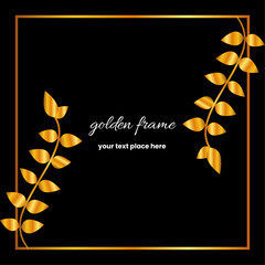 Fototapeta na wymiar Dark background with golden floral details