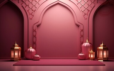 Fototapeta premium 3d_Islamic_luxury_pattern_background