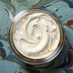 Silky Smooth Secrets: Top-View Display of Anti-Aging Facial Moisturizer for Skin's Renewal