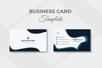 Creative business card template design by restaurant.