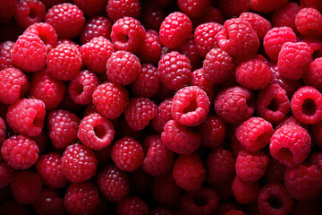 Berry Bliss: red raspberries horizontal background