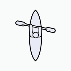 Canoeing Icon. Kayak Sport Water Symbol.      