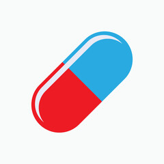 Capsule Icon. Drug Symbol. Cure Sign . Medical Element. Logo Component - Vector