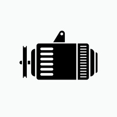 Car Alternator Icon. Symbol of Generator that Produces an Alternating Current