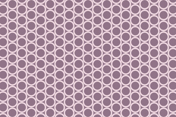 Violet ring outlined circle mosaic grid seamless pattern. Abstract circles structure background. Vector illustration.