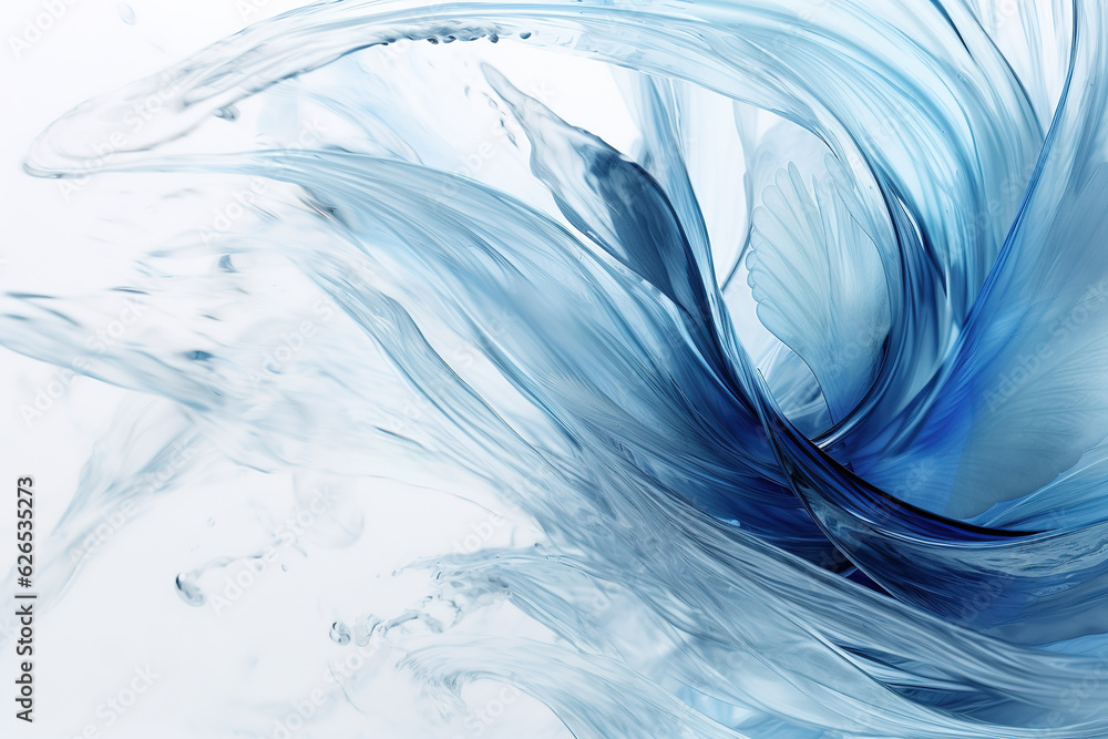 Wall mural generative ai: waves with abstract white on soft light background. modern futuristic concept