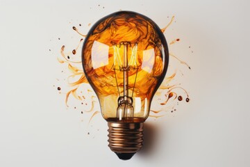 Burning light bulb idea, infographics copyspace banner