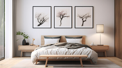 Fototapeta na wymiar Minimalism bedroom modern interior beauty design concept