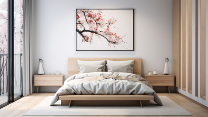 Minimalism bedroom modern interior beauty design concept