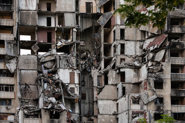 A residential building was destroyed in Ukraine after a Russian missile attack. War in Ukraine