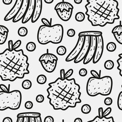 Cartoon doodle fruit pattern illustration