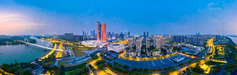 Fototapeta na wymiar Urban Environment of Hexi Central Business District, Nanjing, Jiangsu Province, China