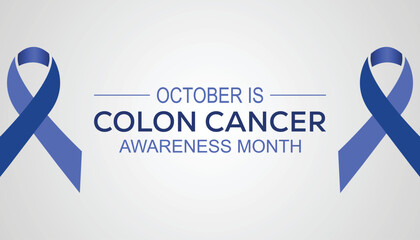 Vector illustration on the theme of colon cancer awareness month of october. greeting card, poster with background. Vector illustration design