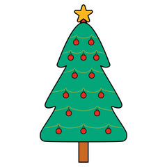 A Christmas tree with decorations in a colorful Christmas Concept 1