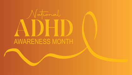 Vector illustration on the theme of National ADHD awareness month is observed every year in October