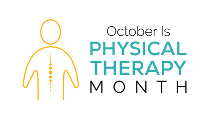 National Physical Therapy Month is observed every year on october .  banner, poster, card, background design.