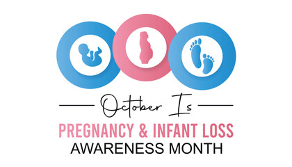 Pregnancy and infant loss awareness month (SIDS) is observed every year in October. banner, poster, card, background design.