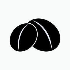 Coffee Bean Solid  Icon. Seed Symbol within Glyph Style. 