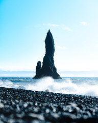 Black pebble beach in Iceland