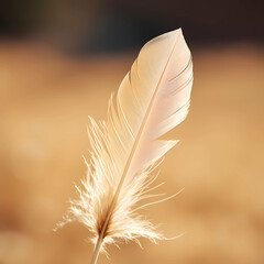 feather on nature background. generative ai