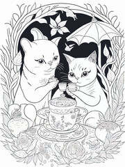 Educational and Fun-Filled: Whimsical Tea Party Coloring Activity