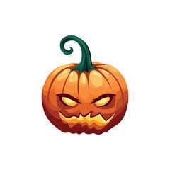 Pumpkin with carved evil face for Halloween vector illustration. - 626539811