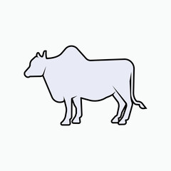 Obraz na płótnie Canvas Cow Icon. Bull, Cattle or Farms Animal Symbol - Vector