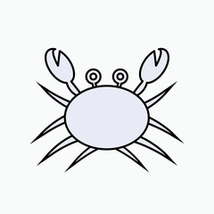 Crab Icon.  Cancer Symbol - Vector.