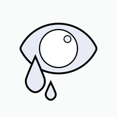 Cry Icon. Weep Symbol - Vector.  