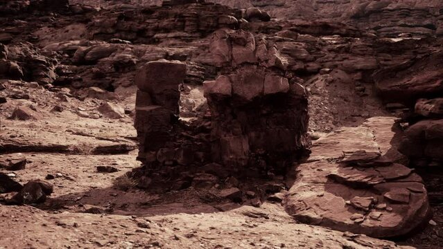 Panorama from bottom of Grand Canyon