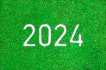 text with 2024 in a grassy meadow ecosystem concept