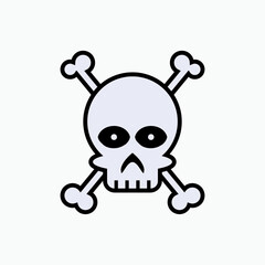 Danger Icon. Dangerous Sign. Skull Symbol - Vector.  