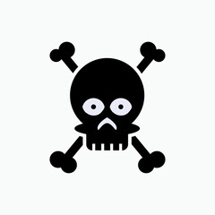 Danger Icon. Dangerous Sign. Skull Symbol - Vector.  
