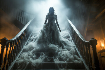 A very near ghostly female apparition