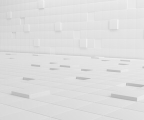 3D Podium for product with white square pattern design