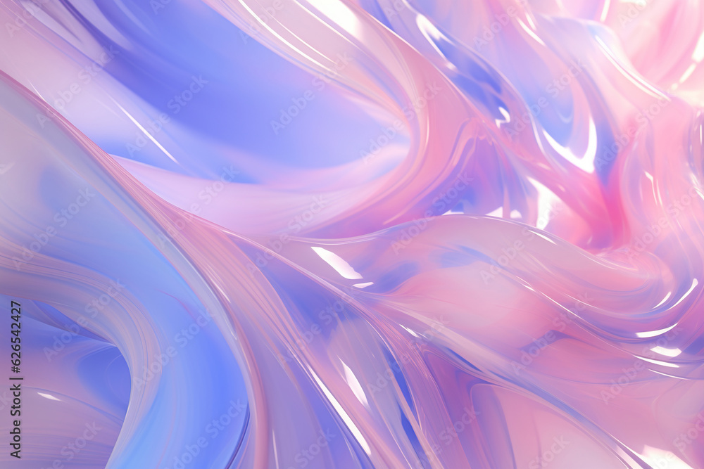 Wall mural generative ai: metallic abstract wavy liquid background layout design tech innovation