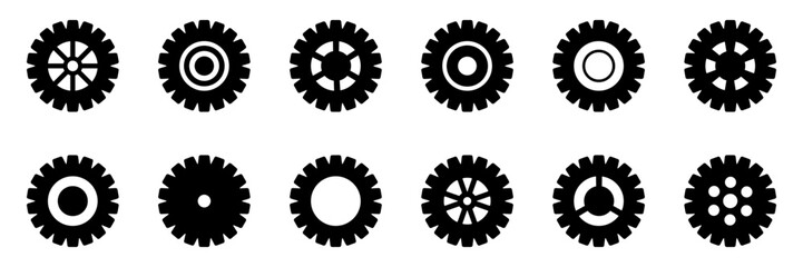 Gears icon set collection. Vector illustration on a white background.