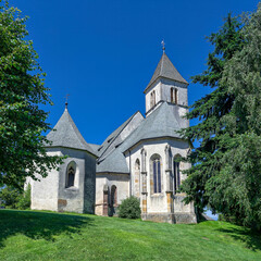 Fototapeta na wymiar Church on top of the hill, Magdalensberg, Carinthia, Austria
