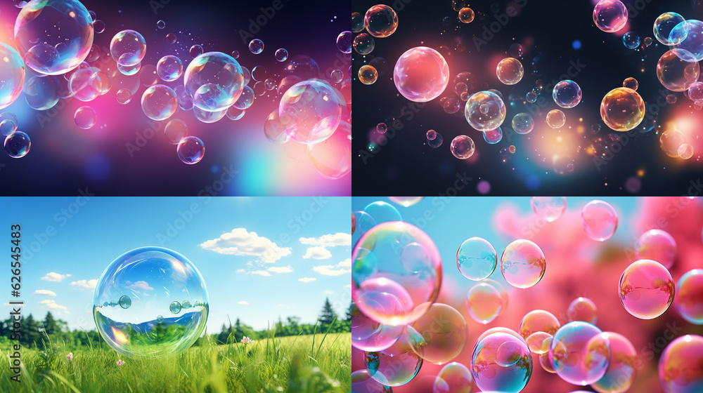 Wall mural soap bubbles in the sky