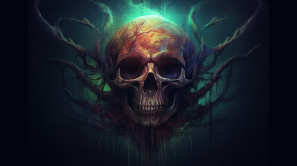 Skull dark illustration