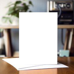 Blank Greeting Card Mockup. Transparent Background. PNG. Use Your Own Photo.