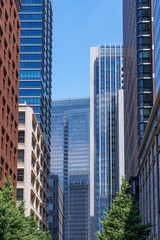 Fototapeta premium 綺麗な青空と都会のビル