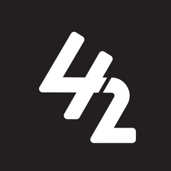 42 number logo design vector stock image