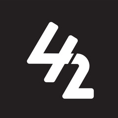 42 number logo design vector stock image , logo 42 symbol , logo abstrack number 42 