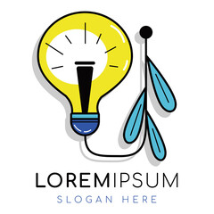 Modern vector logo save energy lamp