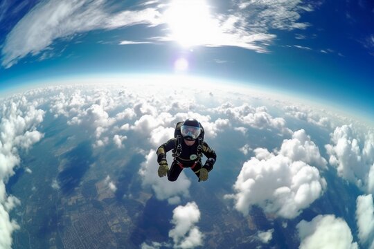  Skydiver freefalling