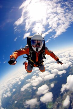  Skydiver freefalling